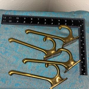 Four IKEA KÄMPIG Hooks Brass Color 6 Inches in Height No Screws Included